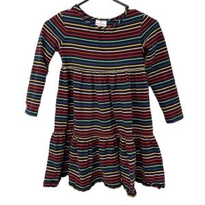 Hanna Andersson Girls Striped Long Sleeve Dress Size 120 cm 6-7 100% cotton